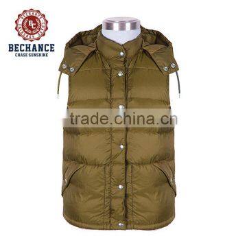 Ladies Fashion Down Vest Nylon Sleeveless Down Coat Comfortable Body Warmer