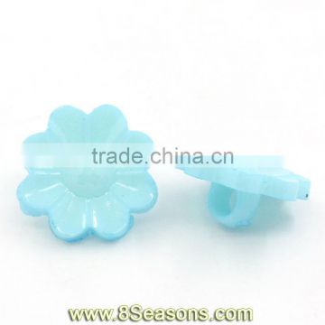 Acrylic Sewing Shank Buttons Daisy Flower Blue 16x16mm,200PCs,8Seasons