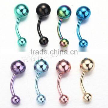 2017 Latest mixed colors round stainless steel belly ring