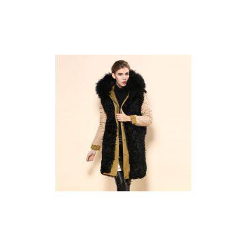 2016 Korea style wool new fashion turkey fur coat for women