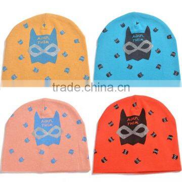 winter korea style 100%cotton cute boys&girls bat pattern baby hat bonnet