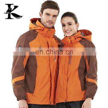 Winter outdoor jacket waterproof breathable jacket with detachable lining