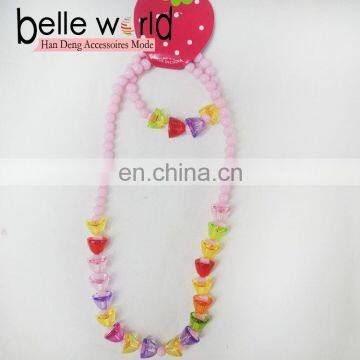 Handmade plastic necklace bracelet sets for kids