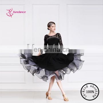 cheap ballroom dresses black with sequins M-108