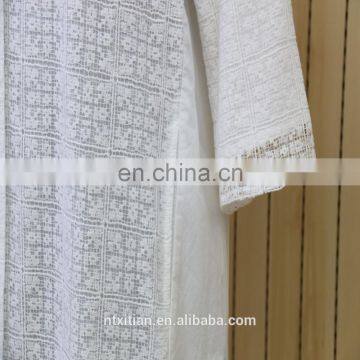 Women High Quality White Short Sleeve Lace Shirt Dress photo-3