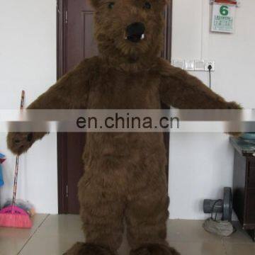 Animal Long wool brown bear adult animal costume bear mascot costume for sale