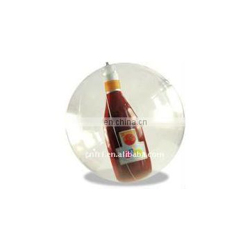 inflatable display transparent ball with 3D bottle inside