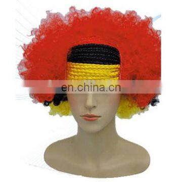 MCW-0425 Party Masquerade short German flag color football fans wig for man