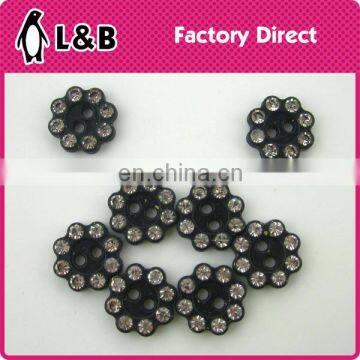 Wholesale 20L Black Plastic With Crystal Stone Lady Shirt Button photo-6