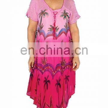 Exclusive Fashionable Women Wear Tie & Dye Umbrella Dress Beach Cover Up