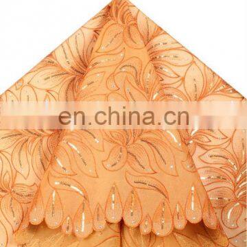 2014 party embroidered organza fabric for african style