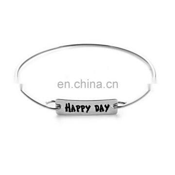 Wholesale Adjustable Custom Logo Stamped Bangles for Gifts photo-1