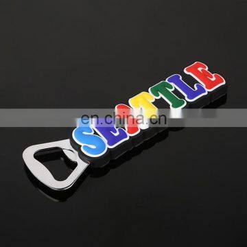 New design Colorful souvenir pvc open beer bottle with fridge magnet