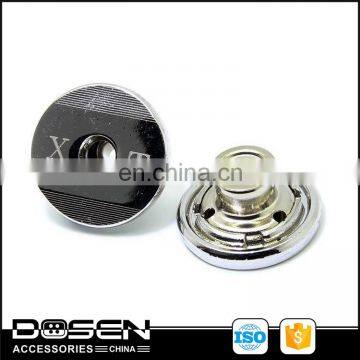 Black metal shank button