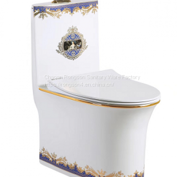 Bathroom Manufacturer Sanitary Ware One-piece Purple Toilet Bowl