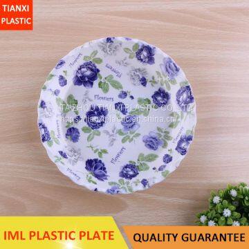 TX209 PLASTIC ROUND PLATE IML TRAY CHEAP SMALL SALAD BOWL