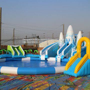 Inflatable Water Park inflatable aqua park water slide with swimming pool for sale