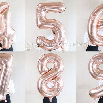 high quality 40 inch number 0-9 balloon silver stock fast delivery