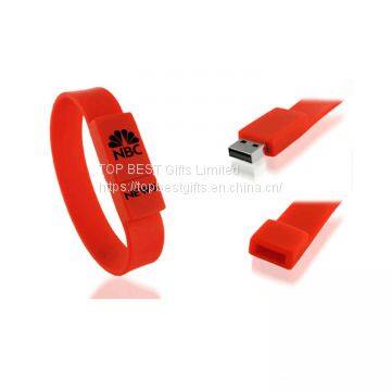 Custom Logo Printed Rubber Wristband USB Flash Drives