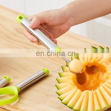 3pcs/set Stainless Steel Melon Baller Scoop & Carving Knife & Fruit Peeler Multi-functional Fruits Tools Set