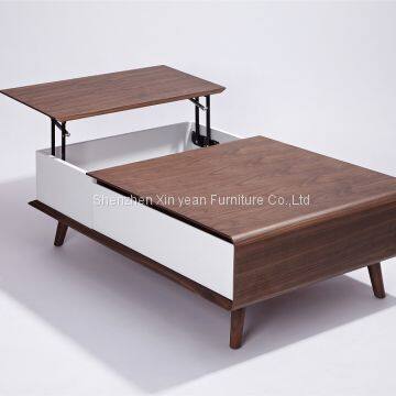 Storage Carved Wooden Italian White Design Living Room Coffee Table Drawing Room Furniture photo-3
