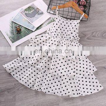 2020 New Baby Girls Dress Summer Cotton Girls Strap Dots Dresses Kids Clothes