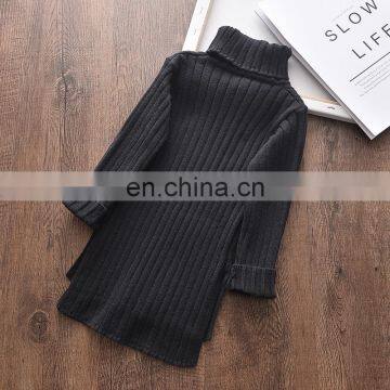 Autumn Winter Baby Toddler Children Bodycon Clothes Girls Knitted Turtleneck Sweaters Dress Long Sleeve Kids Dresses For Girl photo-3