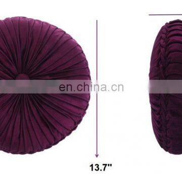 Pumpkin Shaped Circle Round Velvet Purple Wrinkle Cushion Floor Pillow Seat Cushions Chair Pads for Living Room Sofa Deco photo-4