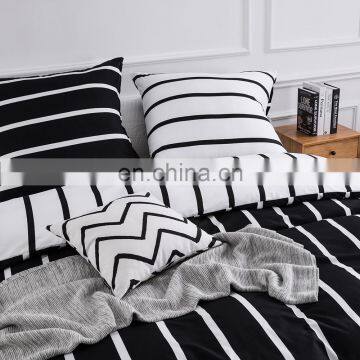 Home 4 Piece Microfiber Bed Sheet Set Striped Pattern Comforter Bedsheet Comforter Set for Hotel photo-2