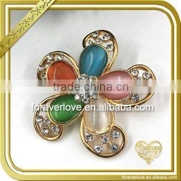 Hot sale initial crystal brooches and pins antique india brooch for sale FB-049