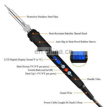 110pcs LCD Display Digital Wood Burner Pyrography Kit Soldering Iron Set