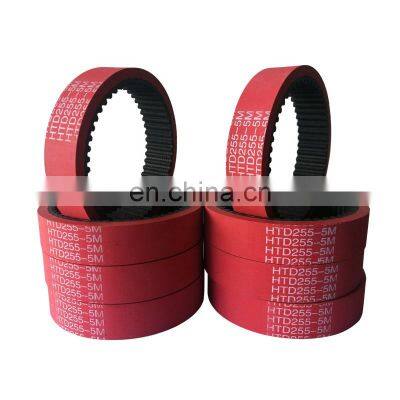 Red rubber coated timing belt Customized industrial single sided belt