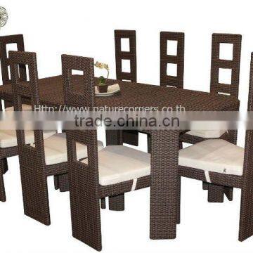 Outdoor Rattan Dining Set Natural Color