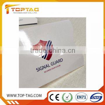 Glossy Printing Rfid Blocking Holder for Credit Card or Passport , Rfid Paper Blocking Holder