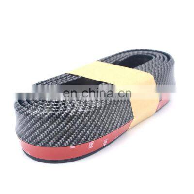 Length 2.5m Car Bumper Lip Strip Protectors Splitter Body Kits Spoiler Car Door Bumper Carbon Fiber Rubber Lip