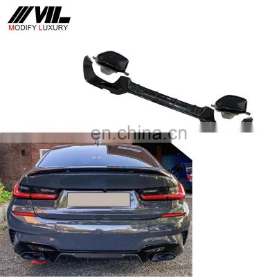 Modify Luxury 3Series Carbon Fiber Rear Bumper Diffuser with Exhaust for BMW G20 330i M325I M330I 2019-2020