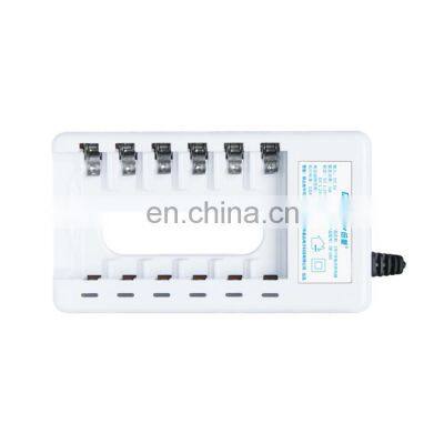 Smart Fast Charger 6 Slots Aaa Battery Rechargeable aa Battery Charger With USB Cable