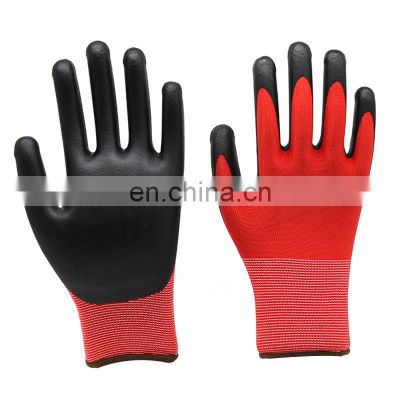 13 Gauge Knitted Nylon Coated Foam Nitrile Gloves for Garden