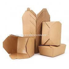 Eco friendly food container takeaway cardboard food packaging brown paper lunch box insulated lunch meal box