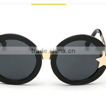 Designer Unique Style Fashionable Full Metal Frame Mirror Round Sunglasses With Sun and Star Decoration photo-2