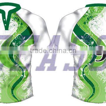 Cool Rugby Jersey Design Green Color OEM Tight Fit Men's Rugby Jersey photo-3