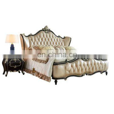 Antique Queen Size Bed Classical Bedroom Furniture Double Bed With Popular Model