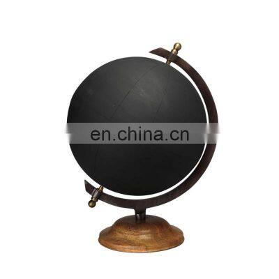 black metal globe