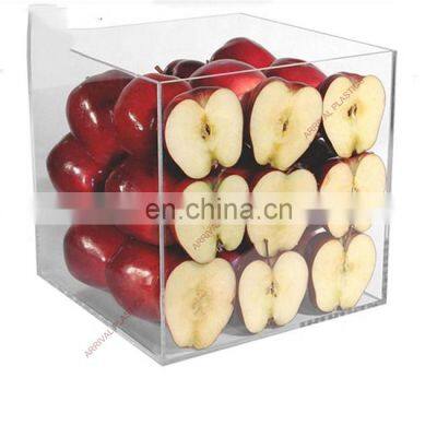 Wholesale Clear Acrylic Cube Fruit Display Box Plastic Fruit Cube