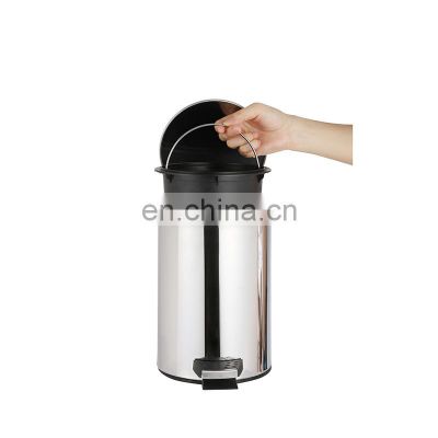 Foot type 410 Stainless steel Trash can Dustbin 12L for indoor for kitchen household