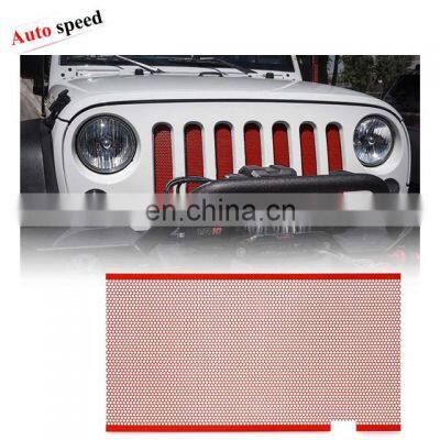 Red Aluminum Mesh Grill Inserts For Jeep Wrangler JK photo-2