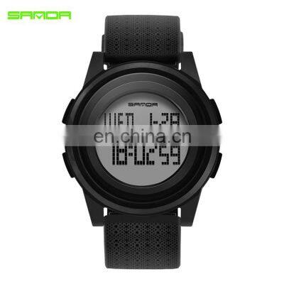 SANDA 337 Men Digital Sport Watches Silicone Strap Calendar Alarm 12/24 Hour Luminous Waterproof Watch photo-2
