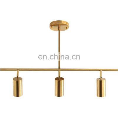 Adjustable Gold Copper Track Light Fixture Brushed Brass Fixture Kitchen Dining Room Moving Head Led Spotlight Ceiling Light