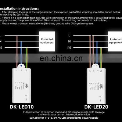 110~275V AC IP67 Outdoor 20kA Led Street Light Surge Protector Lightning Arrester Spd photo-5