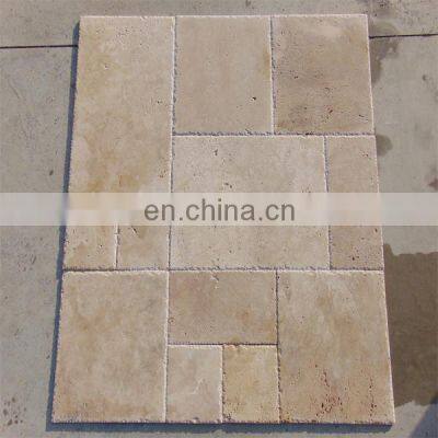 Premium Quality Hot Sale Walnut Travertine French Pattern Set - Chiseled Edge Made in Turkey Cem-FPT-03